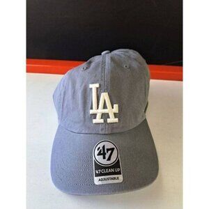LA Dodgers '47 Clean Up Adjustable Cap - Gray 47 Brand NWT  White Logo